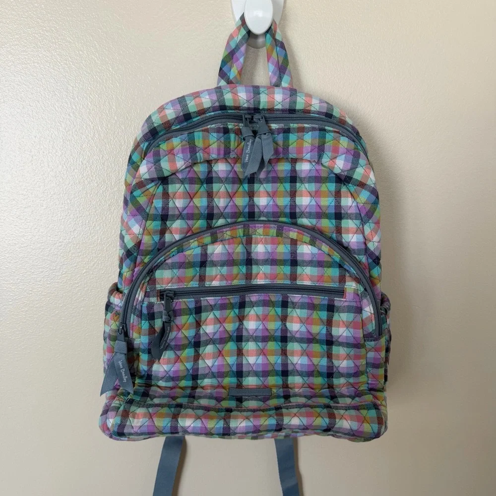 VERA BRADLEY Essential Backpack in Gingham Plaid - Picture 1 of 5